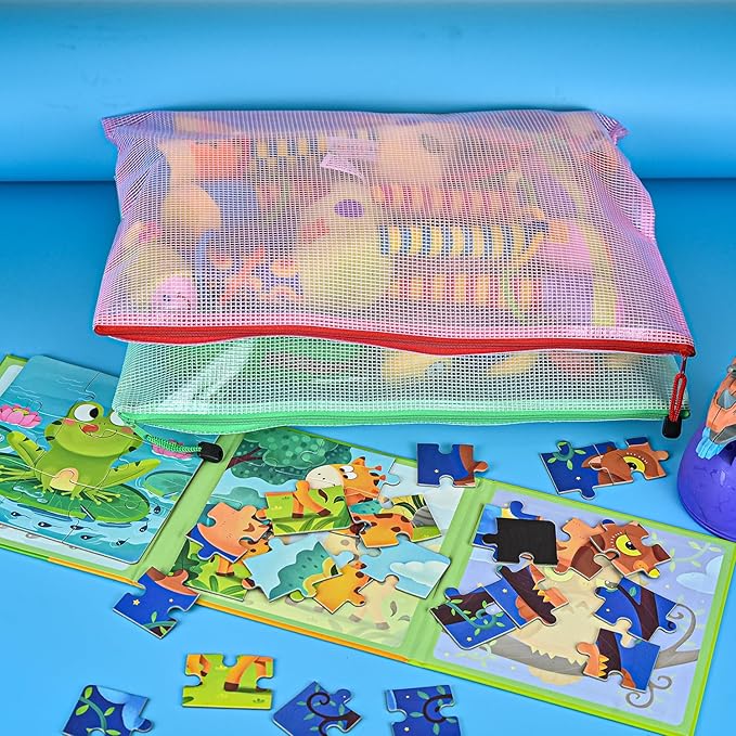 AUSTARK 20 Pcs Zipper File Bags, Plastic Mesh Pouch, Board Game Storage - Image 5