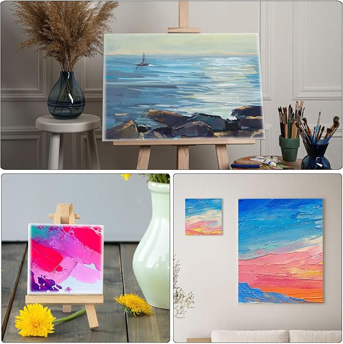 PATIKIL 8x12 Canvas Boards for Painting, 6 Pack 100% Cotton Square Triple - Image 6