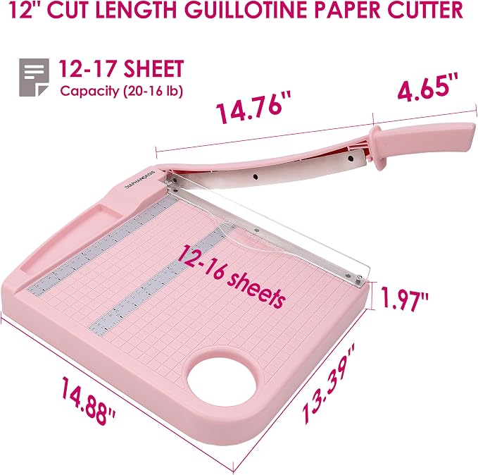 12" Guillotine Paper Cutter, Paper Trimmer Accurate Cutting - Image 4