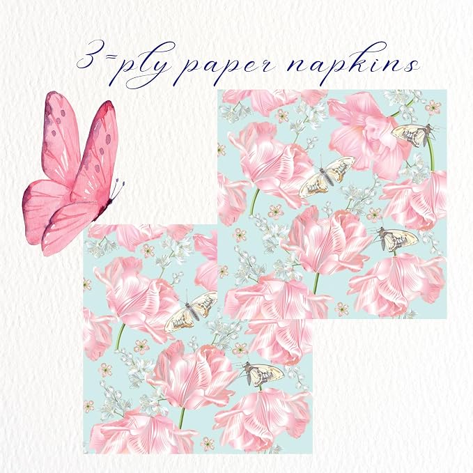 20-ct 13x13 Flowers Paper Luncheon Decoupage Napkins, 3-Ply Servilletas Printed - Image 3