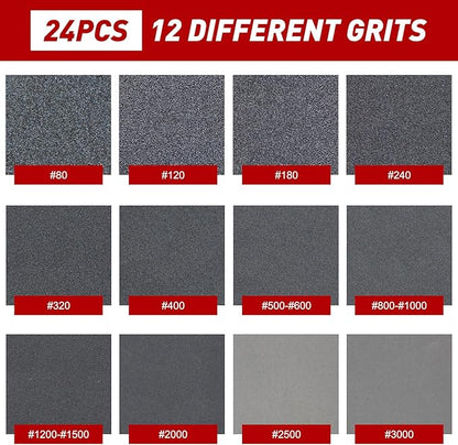 24 Pcs Sanding Sponge 800-1000 Grit, Washable & Reusable Sanding Blocks - Image 3