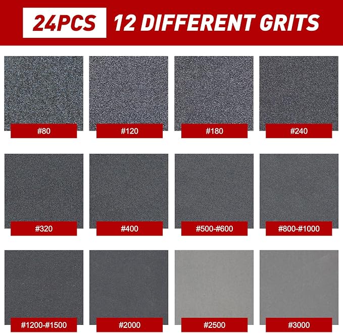 24 Pcs Sanding Sponge 2500 Grit, Washable & Reusable Sanding Blocks - Image 3