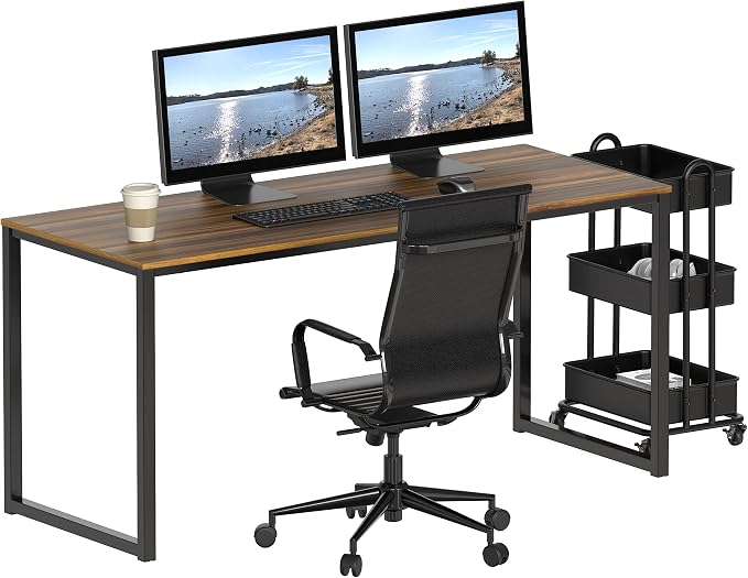SHW Mission 55-Inch Home Office Computer Desk - Image 6
