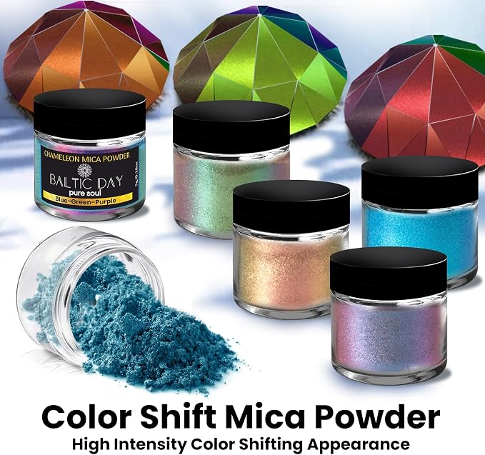 BALTIC DAY - Mica Powder, 75 Colors - 5 Chameleon Mica Powder - Image 4