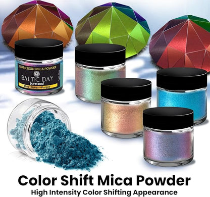 BALTIC DAY - Chameleon Mica Powder, 8 Jars of Color Shift Mica Powder Set - - Image 2