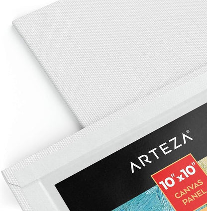 ARTEZA Canvases for Painting, 10 x 10 Inches, Square Blank Art Canvas Boards - Image 3