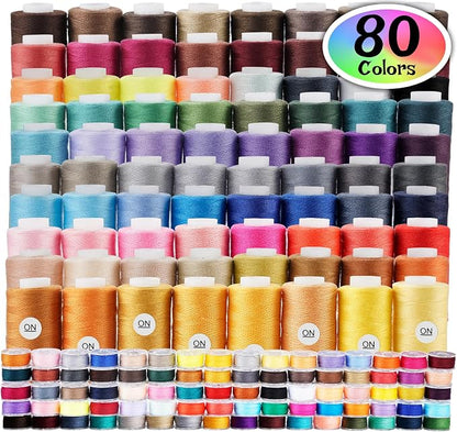ilauke 80 Colors Sewing Thread, 300 Yards Spools of Polyester Thread - Image 2