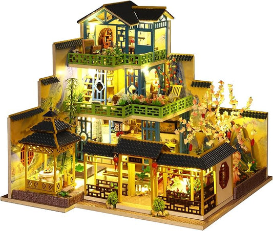Spilay Dollhouse DIY Miniature Wooden Furniture Kit, Mini Handmade Big Castle by SpilayDIYDollhouseMiniature