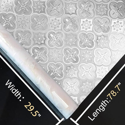 Window Privacy Film Decorative for Front Door, Bathroom Static Cling Stained - Image 7