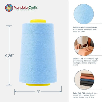 Mandala Crafts 4 Pack of Serger Threads Cones Spools - Image 3