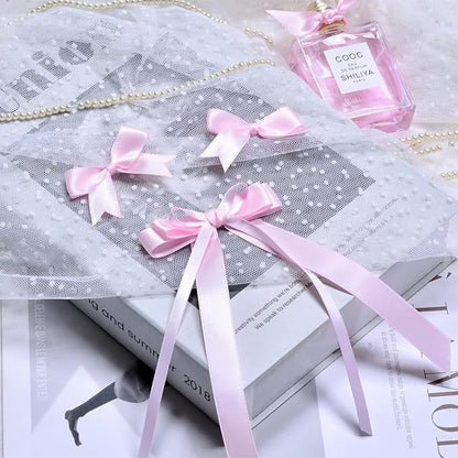 3/8" x 100 Yards Light Pink Polyester Satin Ribbon Single Faced Bulk Fabric - Image 5