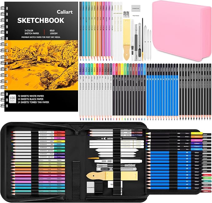 Caliart 176PCS Art Supplies Sketching Kit by Caliart