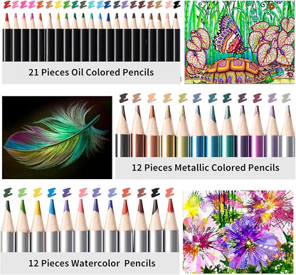 PRINA 81 Drawing Set Sketching Kit, Pro Sketch Pencils Art Supplies - Image 4