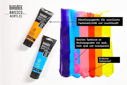 Liquitex BASICS Acrylic Paint, 118ml Tube, Fluorescent Red - Image 8