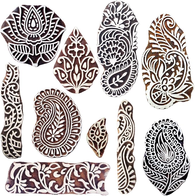 Royal Kraft Wooden Stamps for Block Printing on Saree Border, Tattoo MXtag0004 by RoyalKraft