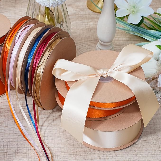 LaRibbons Orange Satin Ribbon 1/8 Inch 100 Yards Thin Luxury Double Faced - Image 6