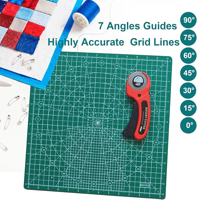 Rotating Cutting Mat 13"x13" Grid, Self Healing Cutting Mat - Image 3