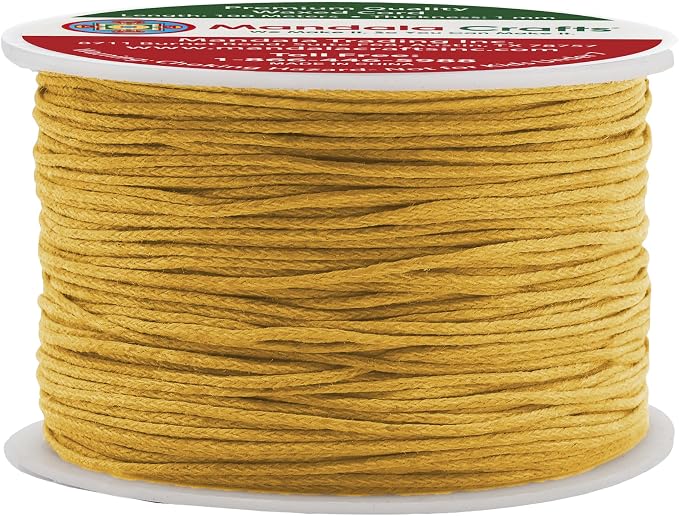 Mandala Crafts 1mm 109 Yards Gold Cotton Waxed Cord by MandalaCrafts