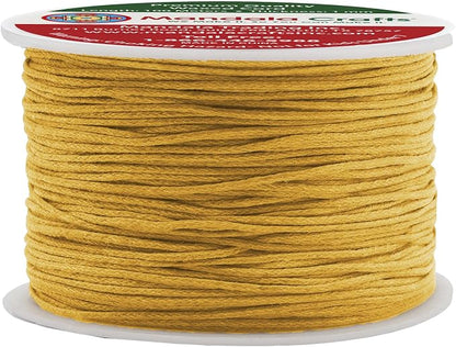 Mandala Crafts 1mm 109 Yards Gold Cotton Waxed Cord by MandalaCrafts