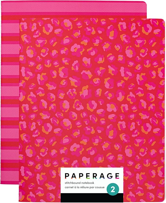 PAPERAGE Soft Cover Lined Journal Notebook, 2 Pack, 100 Pages, Large 7.5 inches by PAPERAGE