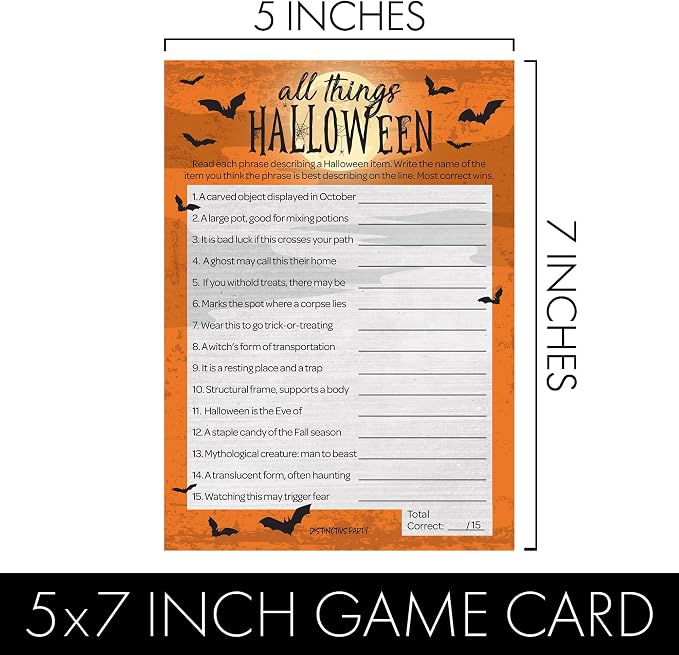 DISTINCTIVS Halloween Party Games, Halloween Trivia and Phobia Match 2 Game - Image 5