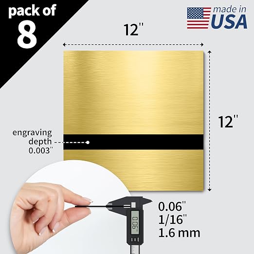 Trotec | Metallic Looking Acrylic Sheet | 12"x12"x1/16, Name Plate | USA Made - Image 2
