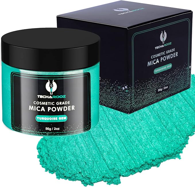 Turquoise Gem Mica Powder for Epoxy Resin 56g / 2oz. Jar by TECHAROOZ