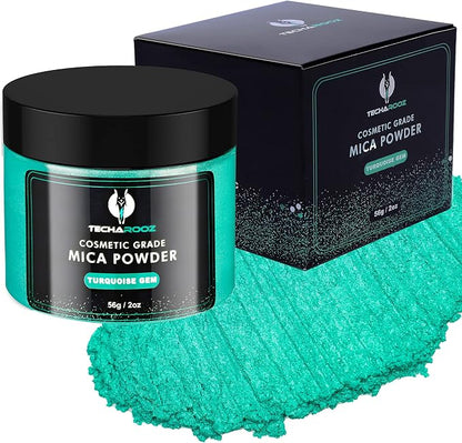 Turquoise Gem Mica Powder for Epoxy Resin 56g / 2oz. Jar by TECHAROOZ