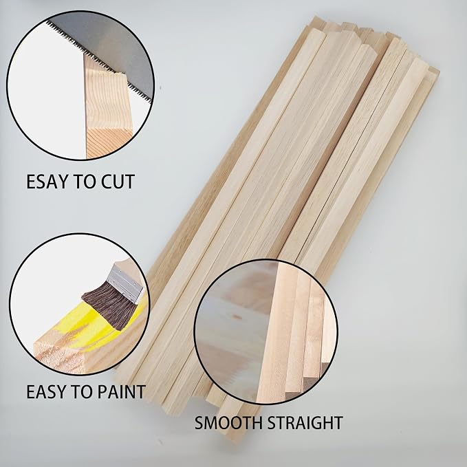 Balsa Wood Sticks, Square Wooden Dowels, Unfinished Hardwood Sticks - Image 4