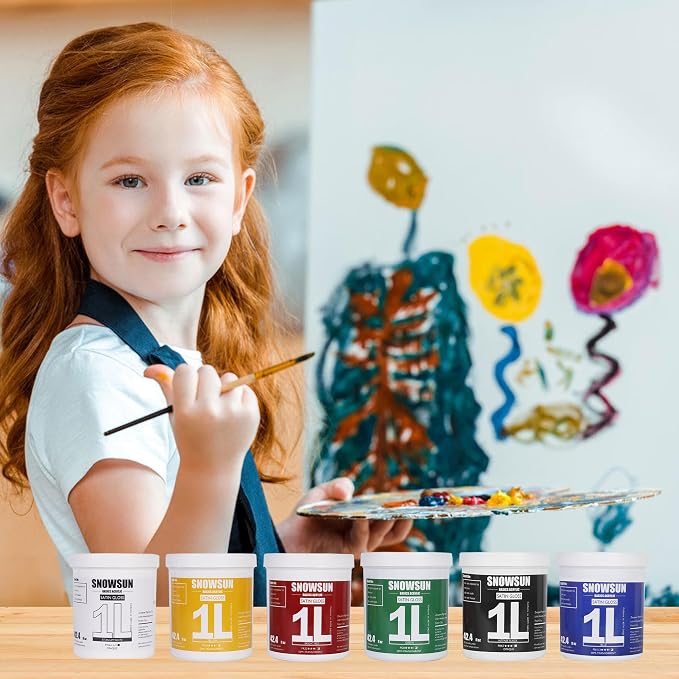 SNOWSUN Acrylic Paint Set, 6 Colors Large Bulk Acrylic Paints, Gloss Non-Toxic - Image 5