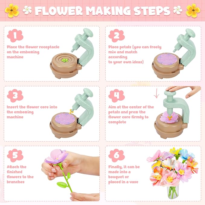 Fabric Flower Bouquets Toys, DIY Craft Kits Toys - Image 3