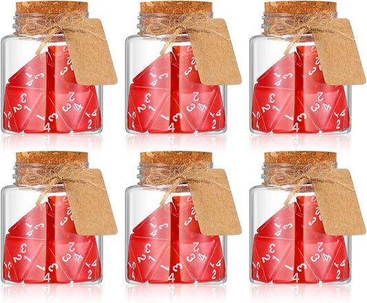Wettarn 120 Pcs Transparent Red D4 Dice6 Pcs Pot Bottles Plastic Favor Jars by Wettarn