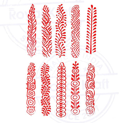 Mehndi Print Blocks Stylish Border Pattern Wooden Stamps Htag2156 - Image 3