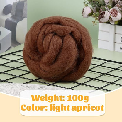 3.53oz Wool Roving Yarn, Wool Felting Supplies, Pure Wools, Chunky Yarn - Image 2