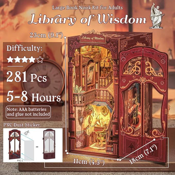 Fsolis Book Nook Kits, DIY Miniature House Kit 3D Puzzles - Image 3