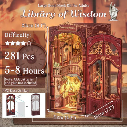 Fsolis Book Nook Kits, DIY Miniature House Kit 3D Puzzles - Image 3