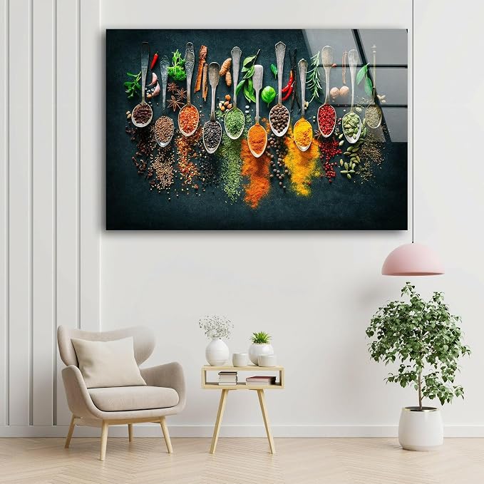 My Photostation.com 35.5Wx30H'' Spoon Spices Glass Wall ArtTempered Glass - Image 8