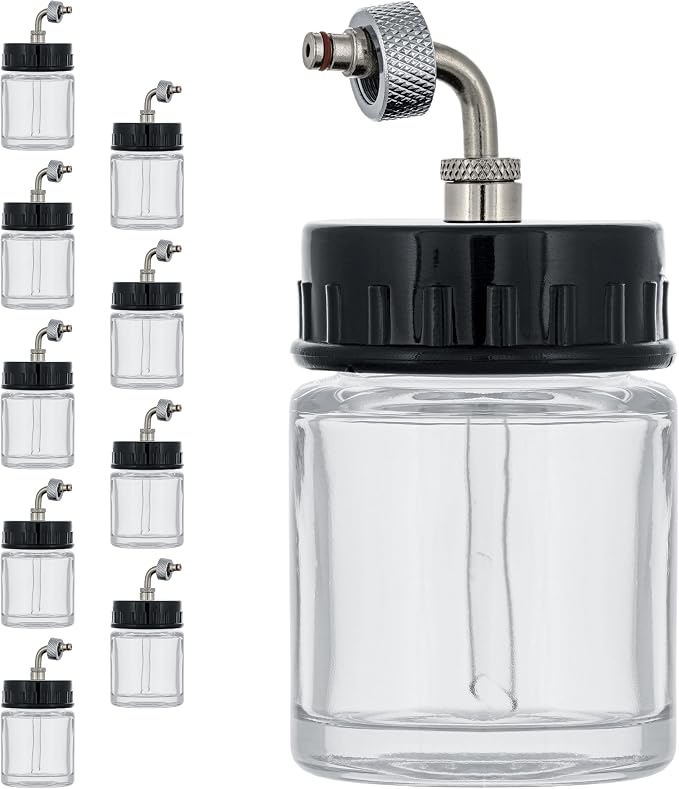 Master Airbrush Brand Box of 10-Each TB-007 Empty 3/4-Ounce, Glass Bottle by MasterAirbrush