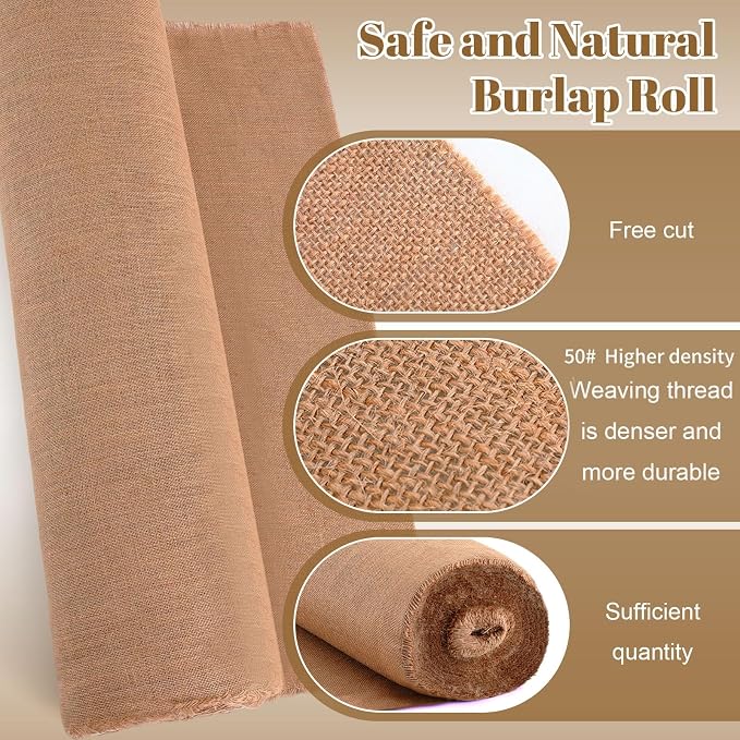 Buryeah Burlap Fabric Roll 40" Wide x 150 ft - Image 3