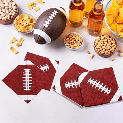 Aodaer 48 Pieces Football Paper Napkins Disposable Football Party Napkins - Image 5