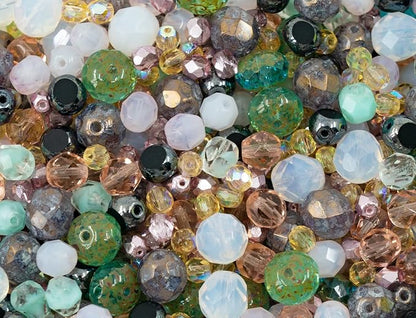 0.9 oz Gentle Mix of Faceted Fire Polished Czech Glass Beads 4-10mm, Light Pink - Image 4