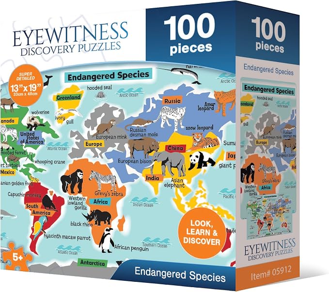 Eyewitness Discovery Puzzle Endangered Species, 100 Piece Jigsaw - Image 2