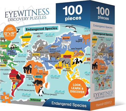 Eyewitness Discovery Puzzle Endangered Species, 100 Piece Jigsaw - Image 2