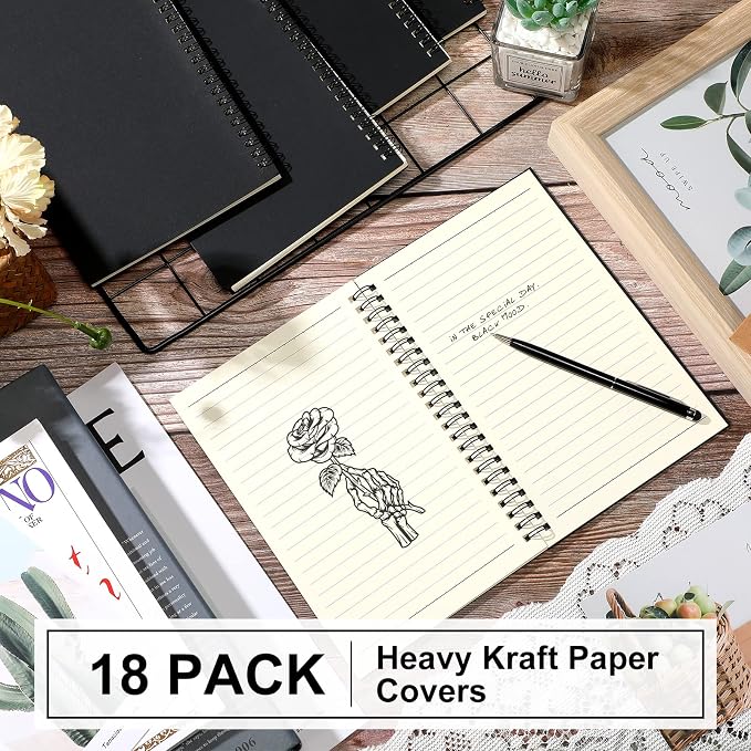 Yahenda 18 Pcs Spiral Notebook Bulk A5 Journal Lined 8.3'' x 5.5'' Writing - Image 2