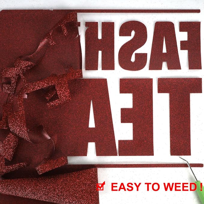 FUNKAKA Glitter Heat Transfer HTV Vinyl Bundle, 12 Rolls 12" x 3ft Iron On Vinyl - Image 3