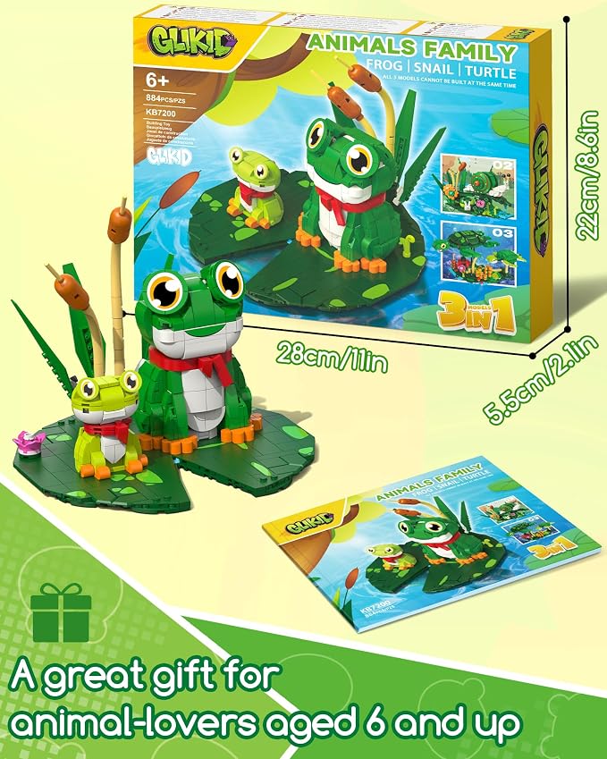 3 in 1 Animals Frog Family Building Set - Image 7