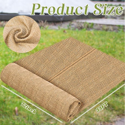 Buryeah 72 Inch x 33 ft Burlap Fabrics Roll Natural Jute Burlap Tree Wraps - Image 2