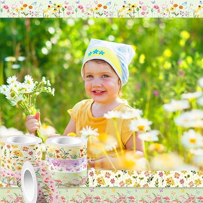 Adirasenotek 12 Rolls Floral Washi Tape Set, Butterfly Flower Washi Tape - Image 5