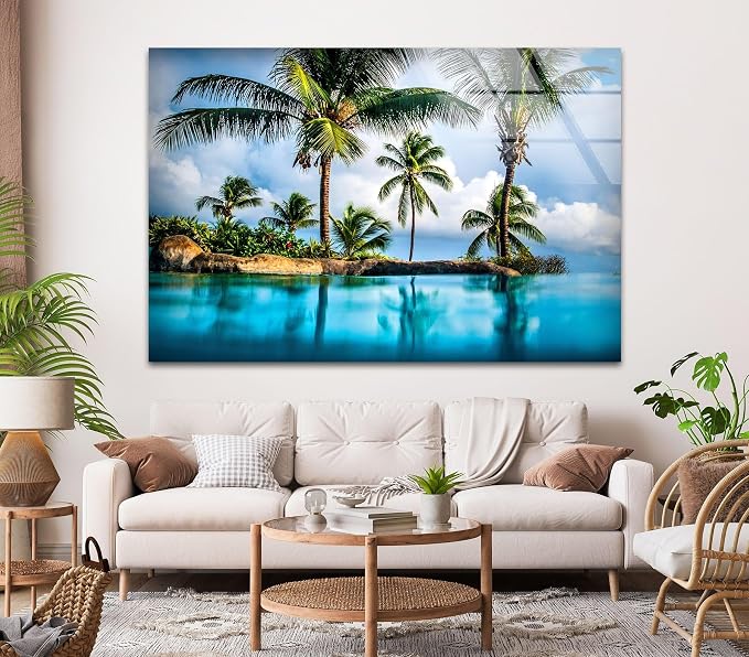 My Photostation.com 20Wx14H'' Island & Blue Sea Glass Wall ArtTempered Glass - Image 6