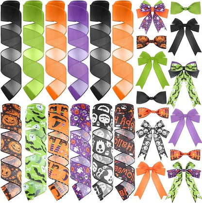 12 Rolls Halloween Wired Edge Ribbon by Unknown